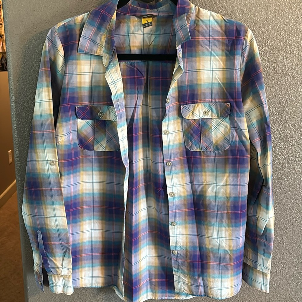 Eddie Bauer breathable plaid button down NWOT
